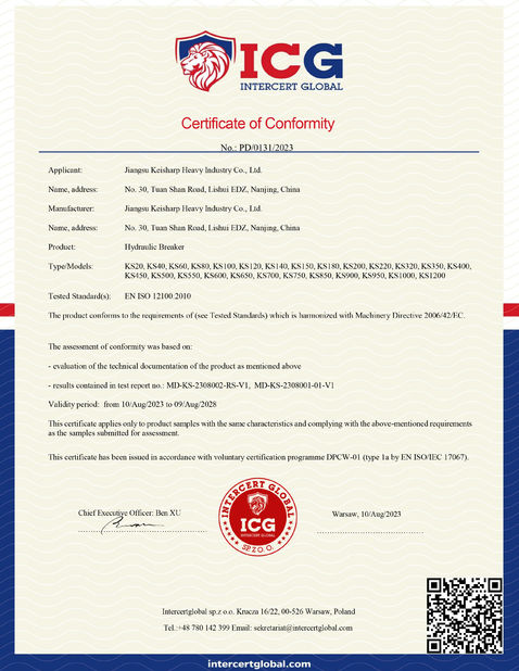 Chine Jiangsu Keisharp Heavy Industry Co., Ltd. certifications